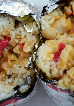 Foto resep Nasi bakar pedas tanpa santan