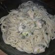 Fideos con salsa de pechuga y puerros ! Riquísima🍲🍝