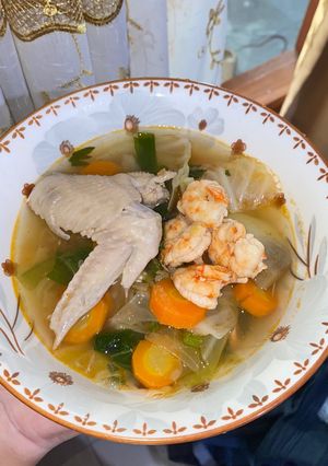 Foto resep Sop ayam udang kuah merah
