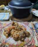Arroz integral con carne estofada