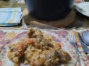 Una foto de falda de ternera con arroz