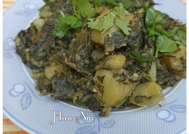 Recipe of Any-night-of-the-week Palak Aloo ki Sabzi