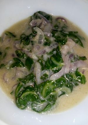 A picture of Spinach in coconut milk #4weekschallange.