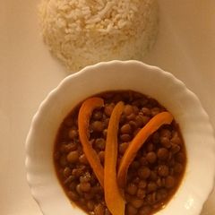A picture of Kamande (Brown daal/ brown lentil stew).