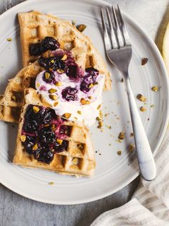 A picture of Dairy-Free Whole Wheat Waffles.
