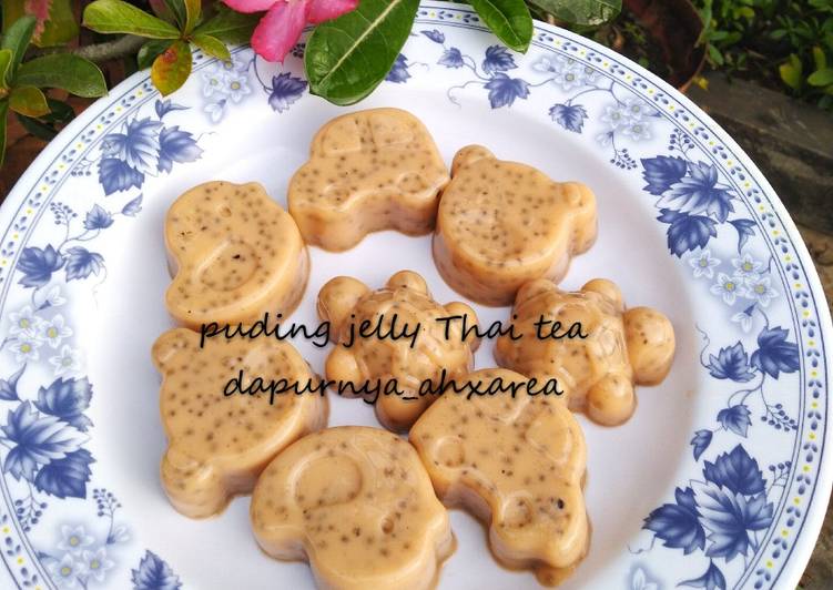 Olahan Puding Jelly Thai Tea | Cara Buat Puding Jelly Thai Tea Yang Enak Dan Lezat