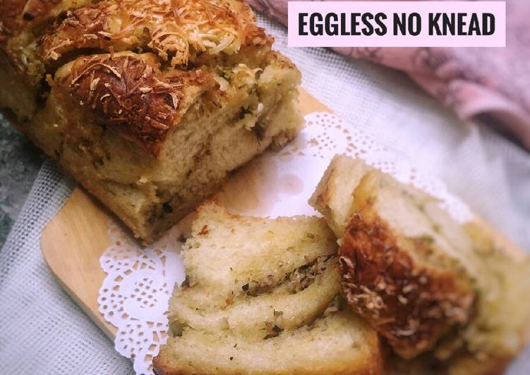 Resep Braided Garlic Bread Eggless No Knead (tanpa telur tanpa ulen), Super