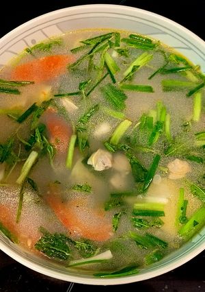 Hình của món Canh ngao nấu sấu.