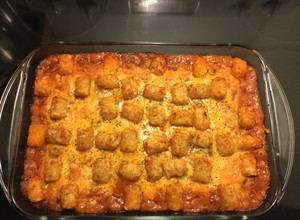 A picture of Sloppy Joe Tater Tot Casserole.