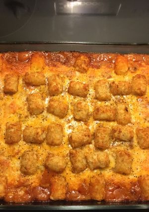 A picture of Sloppy Joe Tater Tot Casserole.