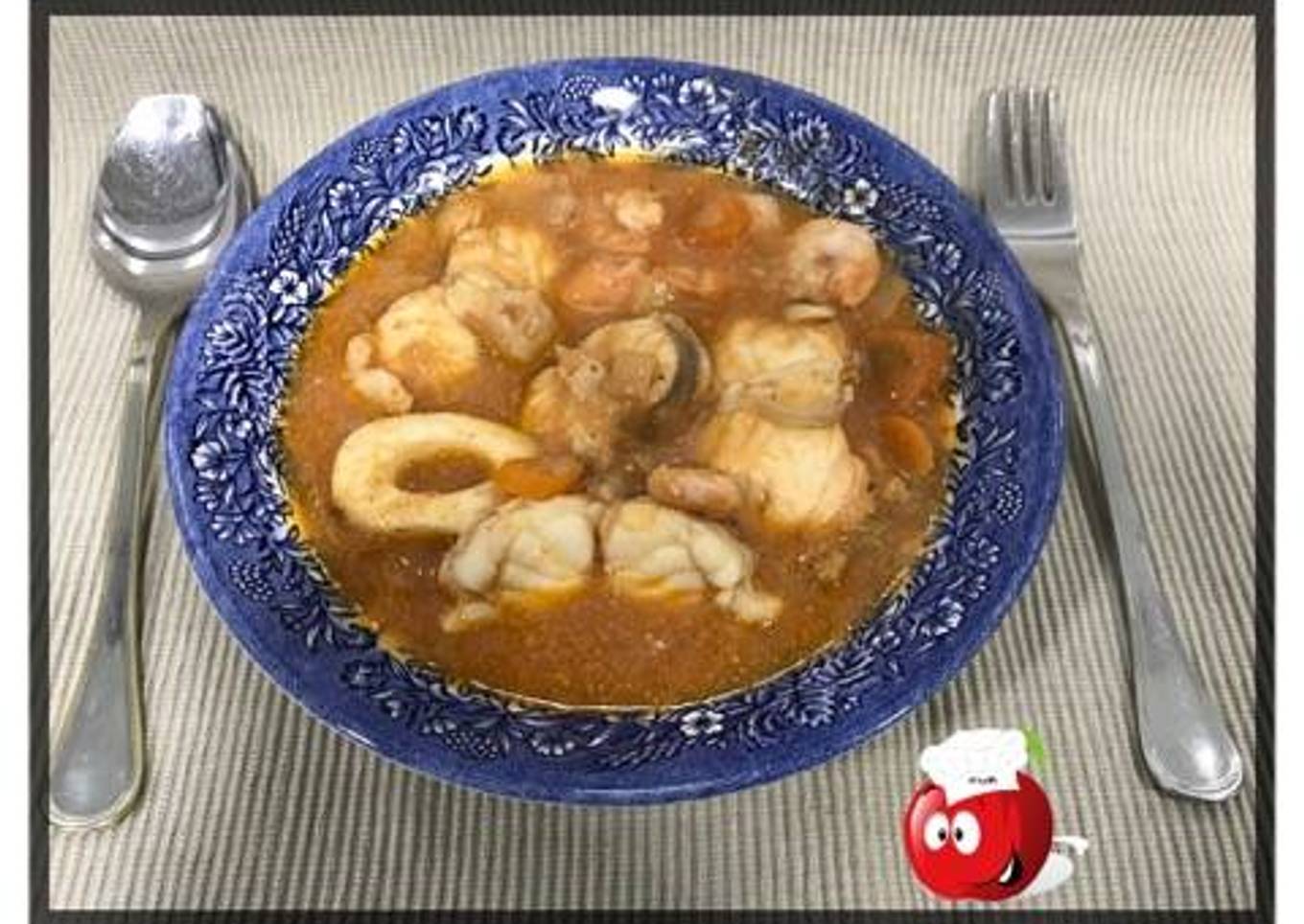 Caldereta de pescado y marisco en crock-pot