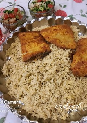 عکسی از دستور سبزی پلو با ماهی 🥰😋