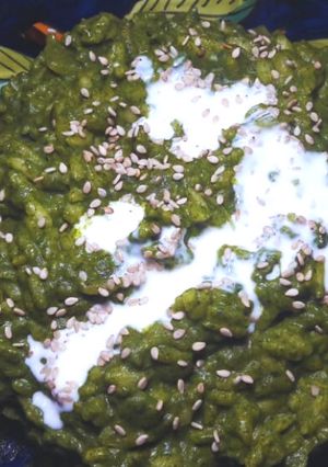 Una foto de Risotto verde de espinacas