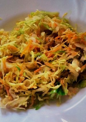 A picture of Steamed cabbage n Carrot's #themechallenge.