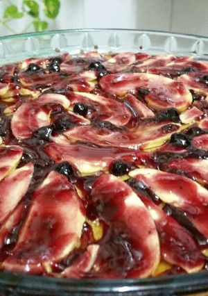 Foto principal de Tarta de manzana con arándanos🍎🍏
