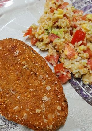 Una foto de Milanesas de berenjena - vegetariano