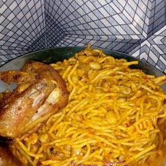 Simple Jollof Spagh with Beans A picture of Simple Jollof Spagh with Beans.