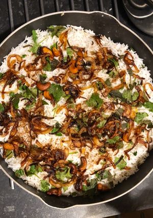 A picture of Vegetable Biryani.