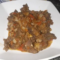 Spicy goat meat A picture of Spicy goat meat.
