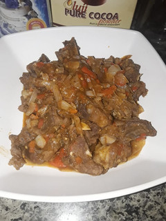 A picture of Spicy goat meat.
