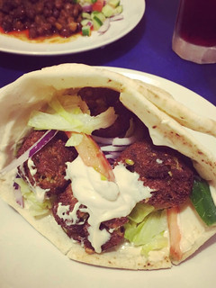 A picture of Falafel sandwich.