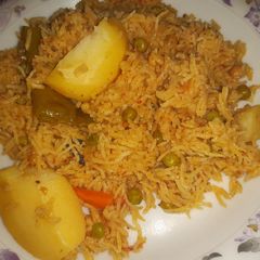 A picture of Green Peas and Potato Pulao.