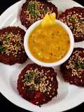 Paneer stuffed beetroot Ratalu kabab