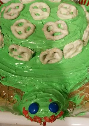 A picture of Turtle shape cake.