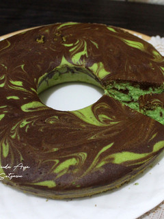 Foto resep Bolu Marmer Putih Telur Pandan Coklat