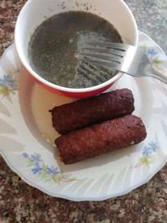صورة لوصفة ملوخيه مع ستيك كباب