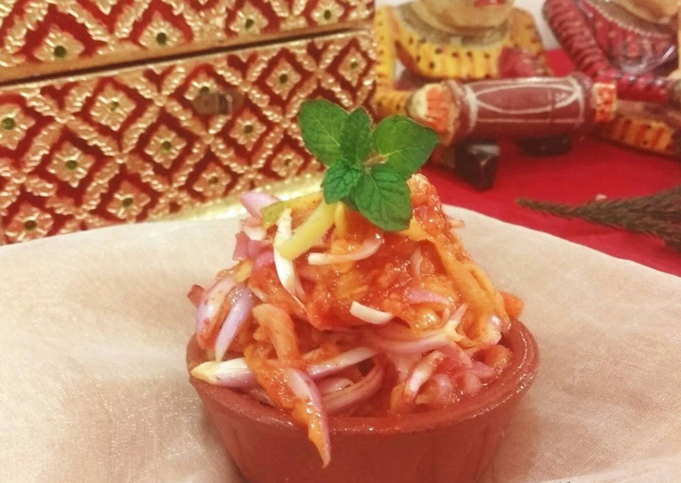 Raw mango onion kachumber salad