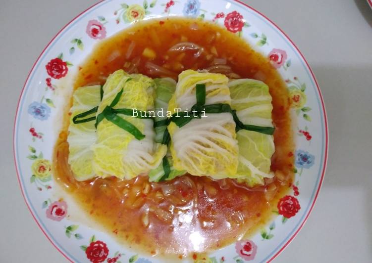 Resep 378.Sawi Gulung isi Daging, Lezat