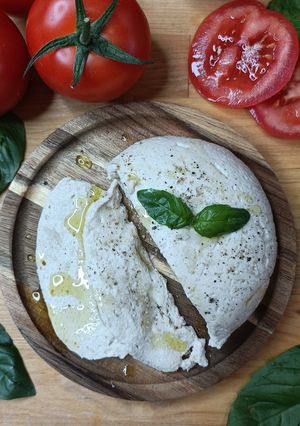 Une photo de 🌿"Mozzarella" veggie (sans produits laitiers)