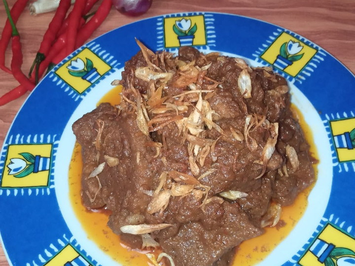 Resep Rendang daging bumbu instant Anti Gagal