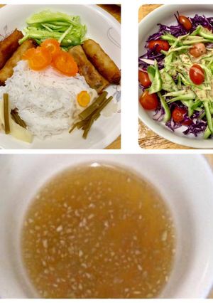 Hình của món Bún chả giò siêu tốc.