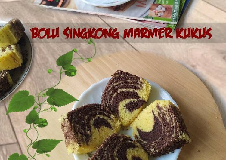Resep Bolu Singkong Marmer Kukus @dapur_kueku, Enak Banget