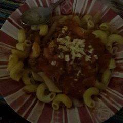 A picture of Home Made Mac and Sauce.