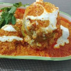A picture of Stuffed bottle gourd ghiya.