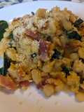 Garbanzos con espinacas a la carbonara
