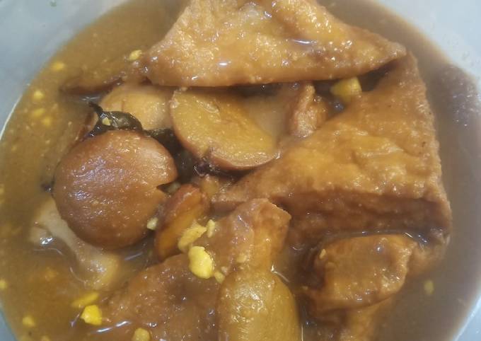 Semur jengkol, tahu dan telor sederhana