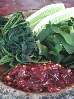 Foto resep Plencing daun ubi (sambal asem)