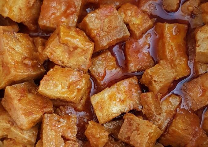 Tofu Sambal (Spicy Dry Chilli Gravy Tofu)