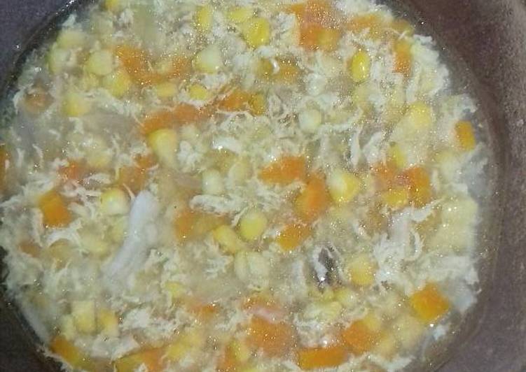 Recipe: Yummy Sup Ayam Telur Jagung
