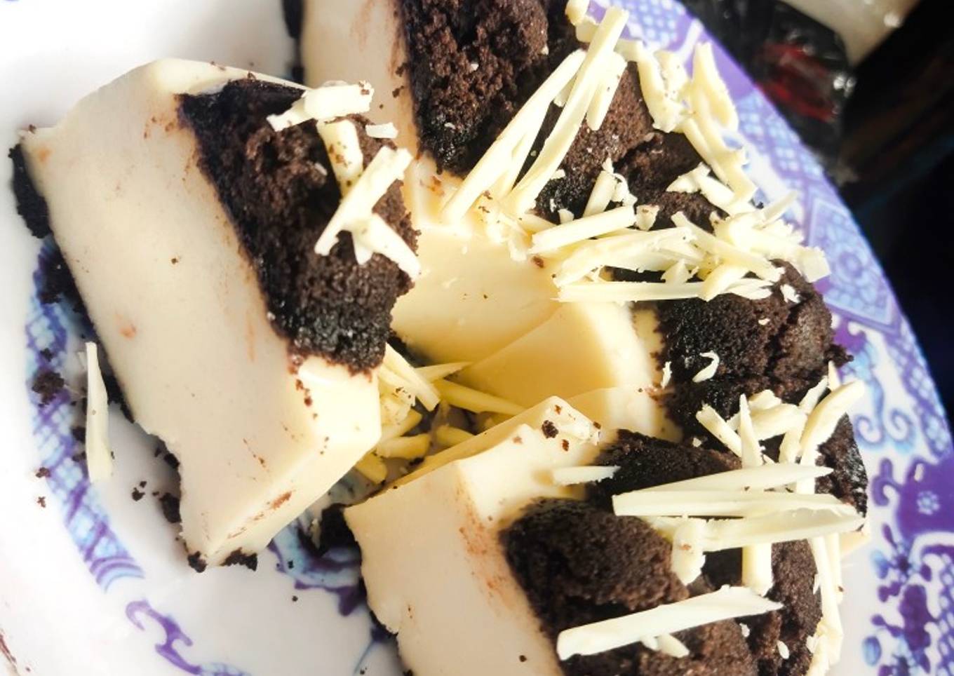 Kue agar-agar blender rasa keju oreo