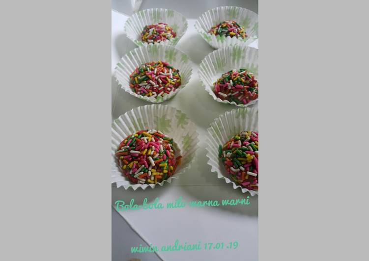 Resep Bola-bola milo warna warni Anti Gagal