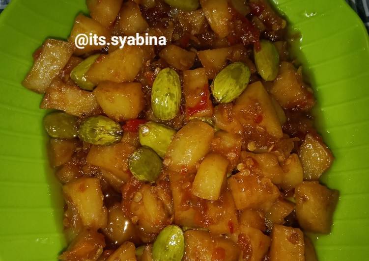 Balado kentang dan pete