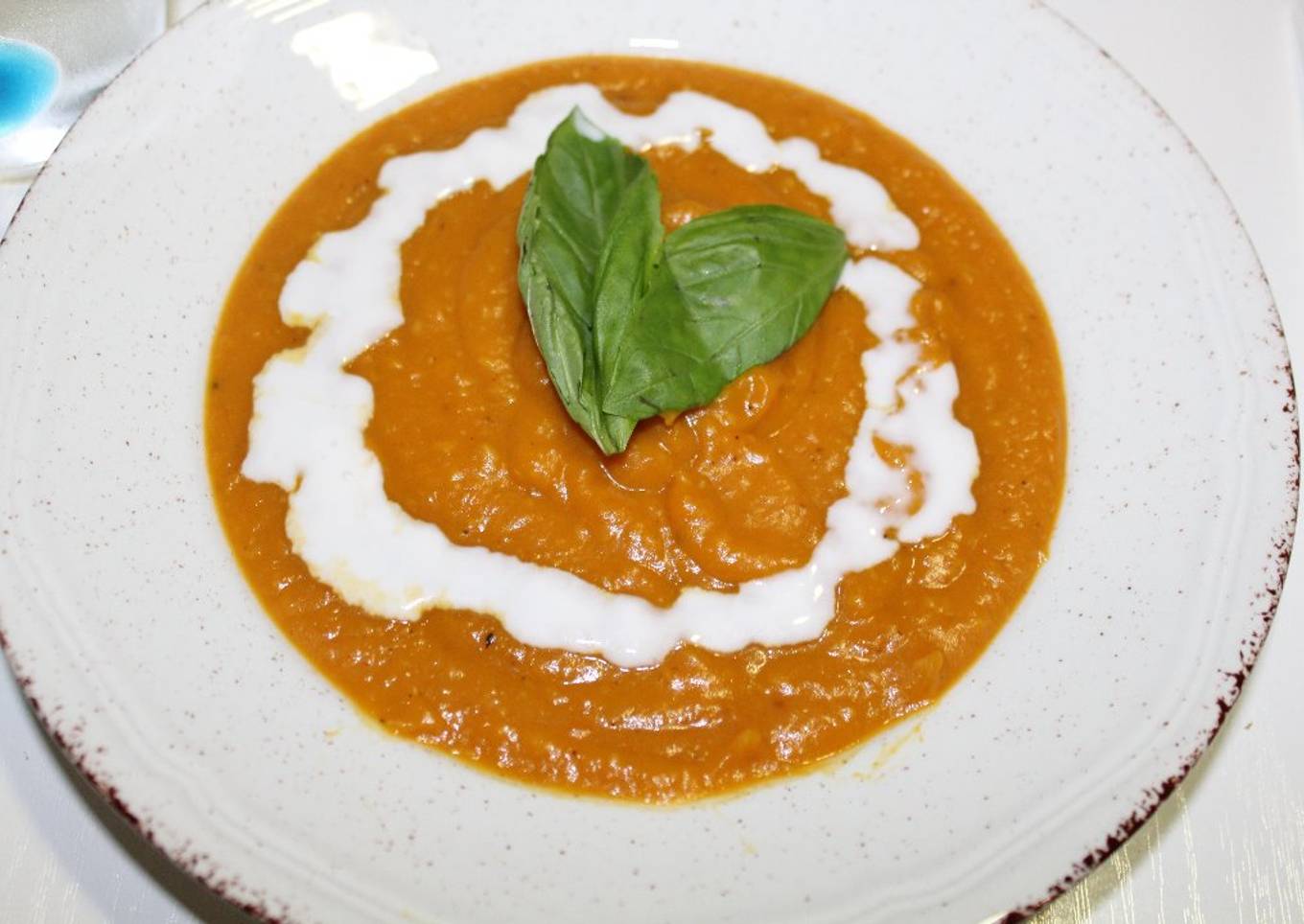 Crema de calabaza y coco con curry