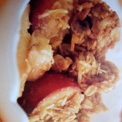 A picture of Banana and plum crumble.
