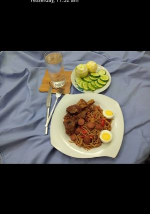 A picture of Tasteful pasta with sausage, peppered beef #Rivers state.