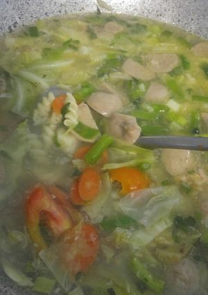 Foto resep Sup bakso dan makaroni